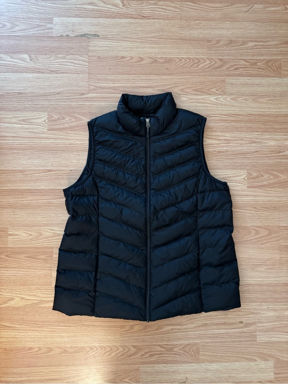 Women's Black Quilted Puffer Vest - Lightweight Zip Front